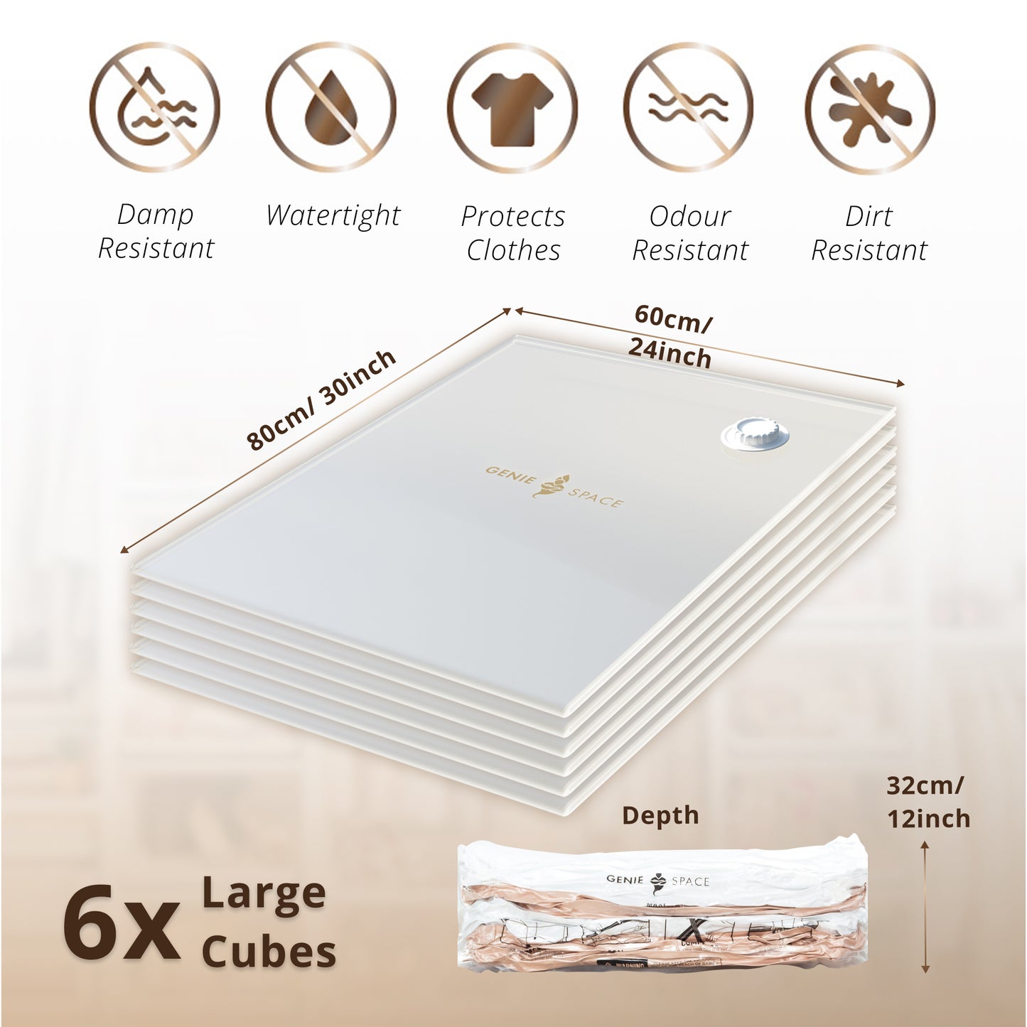 Cube Large Bags - 6 Pack (inc Pump)