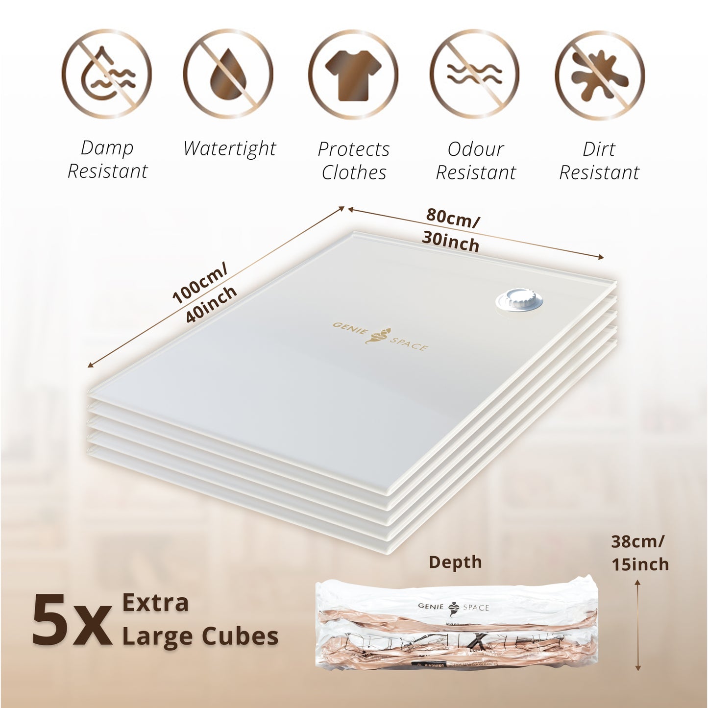 Cube Extra Large Bags - 5 Pack (inc pump)