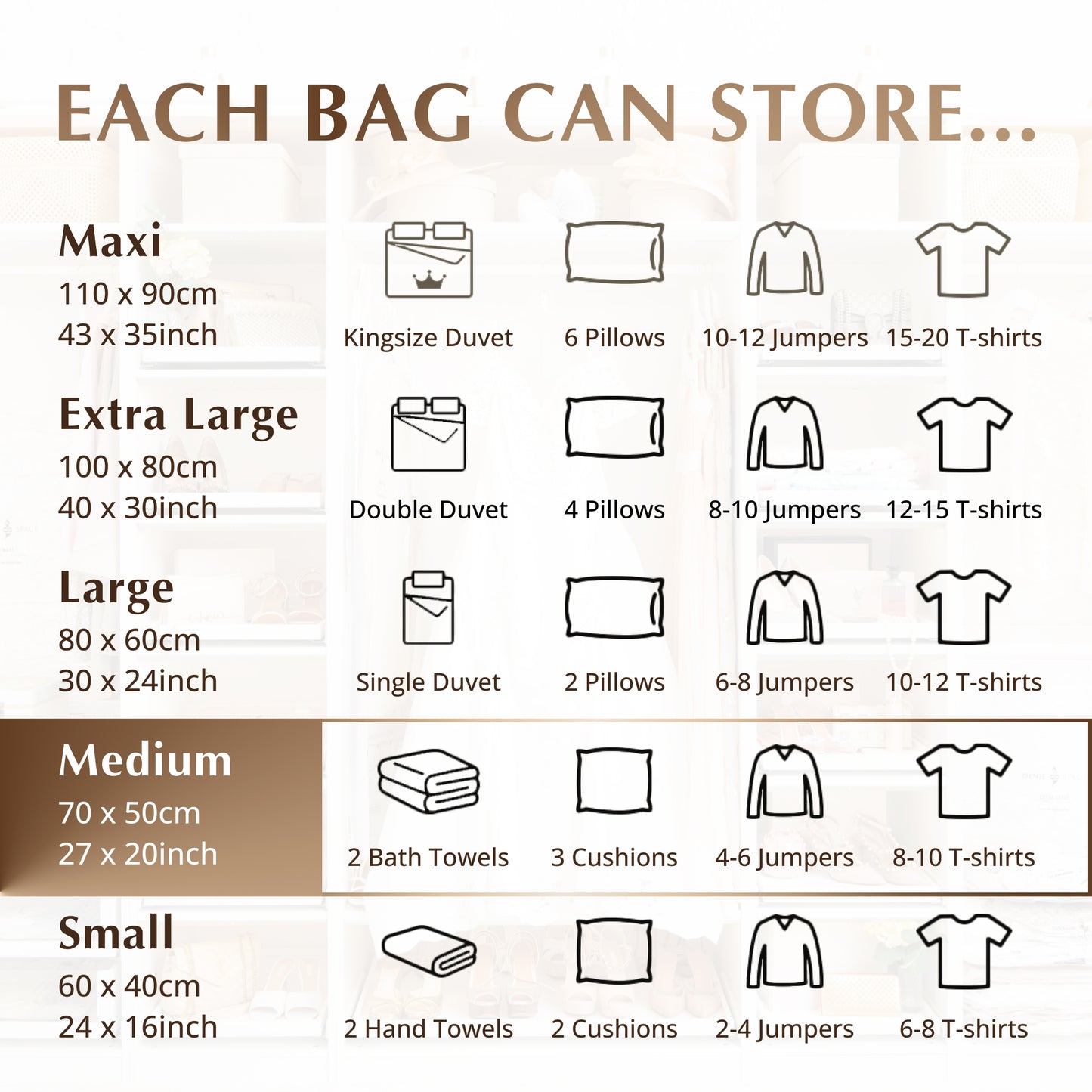 Premium Medium Bags - 6 Pack (inc Pump)