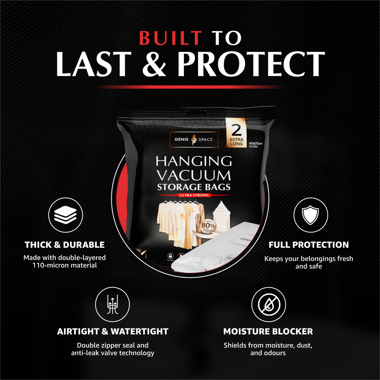 Hanging Extra Long Bags - 2 Pack