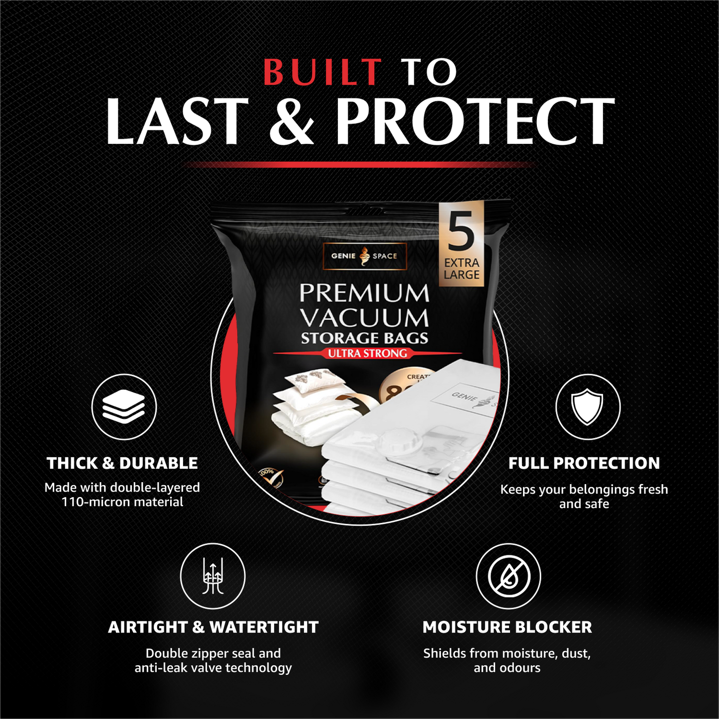 Premium Extra Large Bags - 5 Pack (inc Pump)