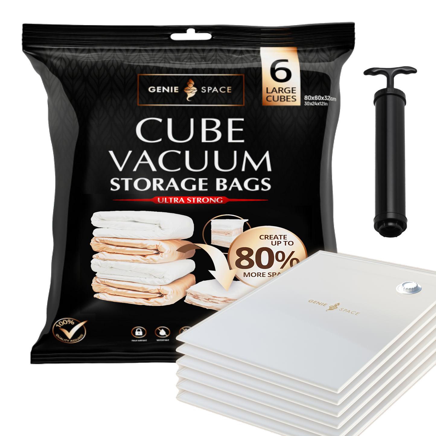 Cube Large Bags - 6 Pack (inc Pump)