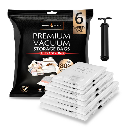 Premium Variety Bags 6 Pack - (2XL+2L+2M) inc pump