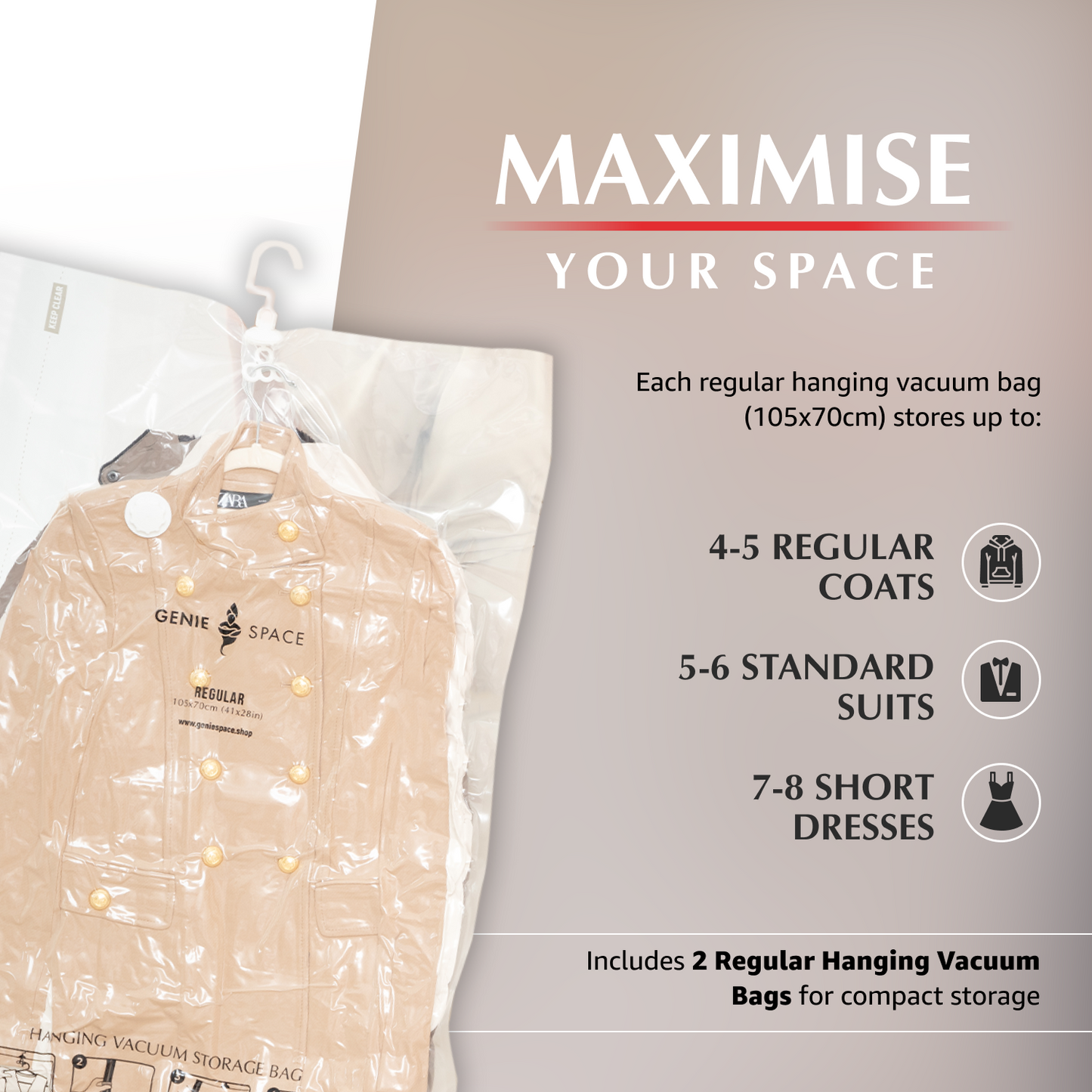 Hanging Regular Bags - 2 Pack