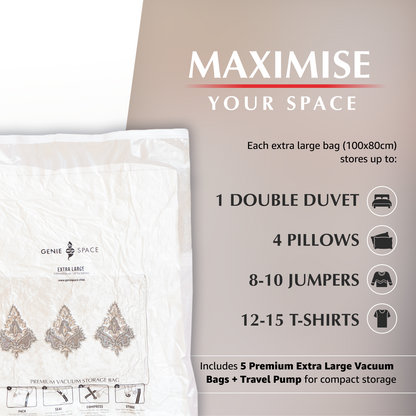 Premium Extra Large Bags - 5 Pack (inc Pump)
