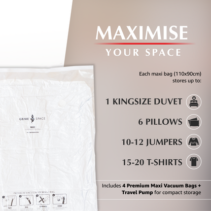 Premium Maxi Bags - 4 Pack (inc Pump)