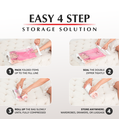 Roll-up Travel Bags - 10 Pack (4L+3M+3S)