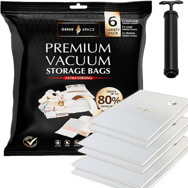 Premium Variety Bags 6 Pack - (2XL+2L+2M) inc pump