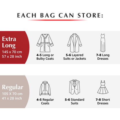 Hanging Extra Long Bags - 4 Pack (inc Pump)