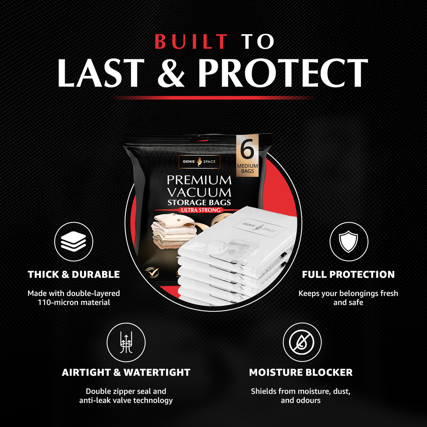 Premium Medium Bags - 6 Pack (inc Pump)