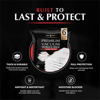 Premium Large Bags - 6 Pack (inc Pump)