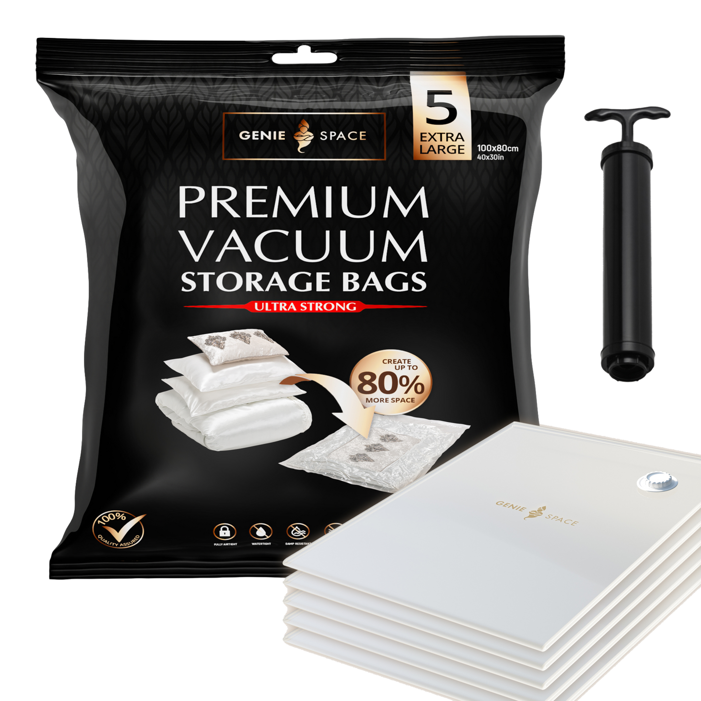 Premium Extra Large Bags - 5 Pack (inc Pump)