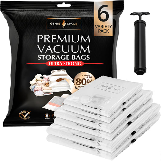 Premium Variety Bags 6 Pack - (2XL+2L+2M) inc pump