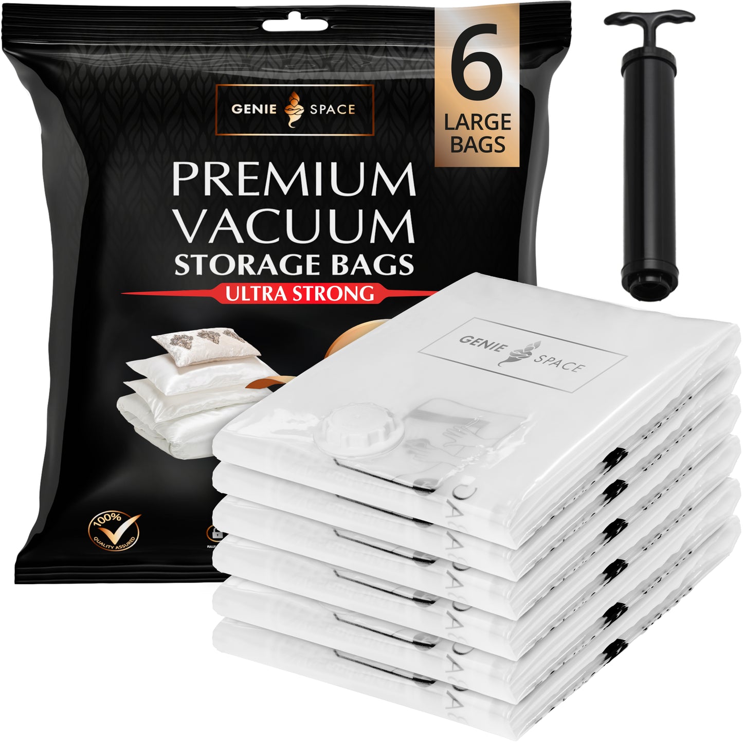 Premium Large Bags - 6 Pack (inc Pump)