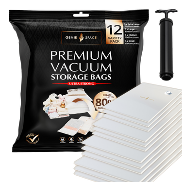 Premium Variety Bags 12 Pack - (3XL+3L+3M+3S) inc pump